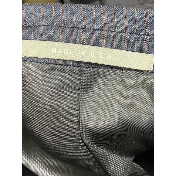HICKEY FREEMAN Men's Navy Short Striped Two-Button Worsted Wool Suit Jacket SZ40 - Picture 10 of 12